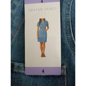 Draper James Women's Short Sleeves Pockets Heavyweight Dress, Blue, Size 4
